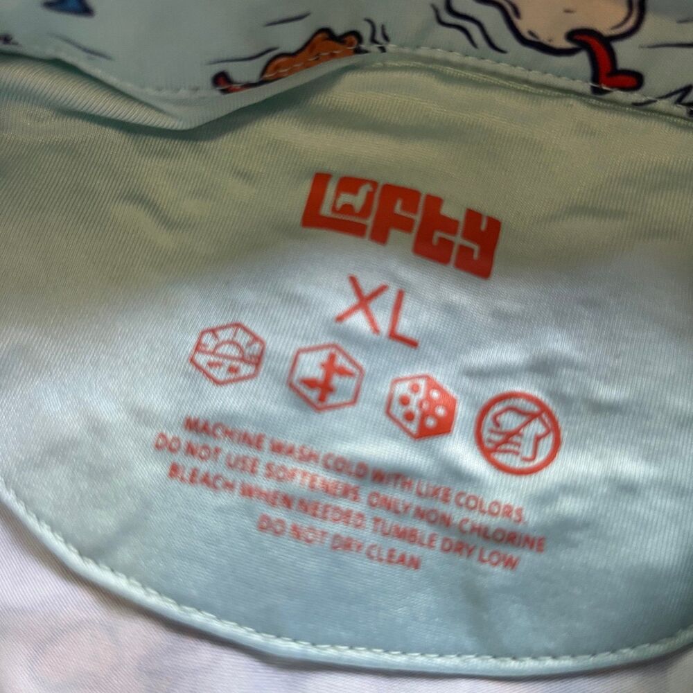 Lofty Llama Performance Golf Polo Breakfast Bacon Eggs Pancakes Print Mens XL - Picture 4 of 7